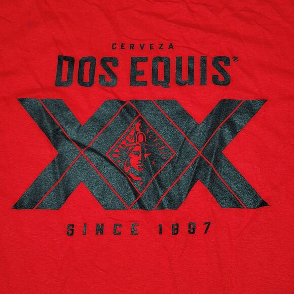 Dos Equis Red Unisex Tee (District) "XX" - Size Large & 36" Strap - Picture 3 of 9